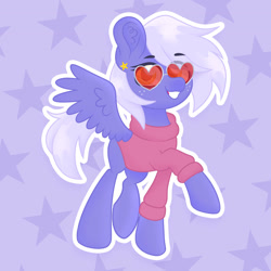 Size: 2480x2480 | Tagged: safe, oc, oc:stardrop, pegasus, clothes, glasses, looking at you, pastel, stars, sunglasses