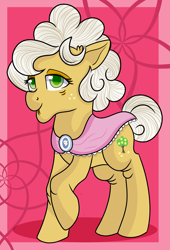 Size: 2041x3000 | Tagged: safe, artist:rainbowtashie, goldie delicious, pony, apple family, elderly, female, simple background, solo