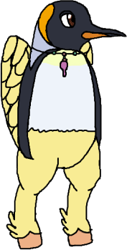 Size: 177x349 | Tagged: safe, artist:rokim21, oc, oc only, oc:bodil av hippogriffia, hybrid, equestria at war mod, bipedal, description is relevant, folded wings, jewelry, male, necklace, wings