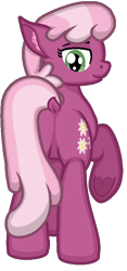 Size: 387x827 | Tagged: safe, artist:zeka10000, cheerilee, pony, butt, dock, ear fluff, female, full body, looking back, plot, simple background, smiling, solo, standing, transparent background