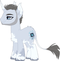 Size: 402x407 | Tagged: safe, artist:cueen, oc, oc only, oc:tech savvy, pony, unicorn, base used, male, mottled coat, pixel art, ponysona, simple background, solo, stallion, transparent background, unicorn oc, unshorn fetlocks