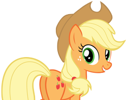 Size: 6484x5124 | Tagged: safe, artist:andoanimalia, derpibooru import, applejack, earth pony, pony, spike at your service, absurd resolution, butt, cowboy hat, female, hat, mare, plot, simple background, smiling, solo, stetson, transparent background, vector