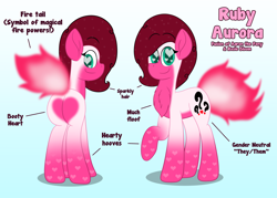 Size: 1280x914 | Tagged: safe, artist:aarondrawsarts, oc, oc:brain teaser, oc:rose bloom, oc:ruby aurora, earth pony, pony, butt, butt heart, chest fluff, fire, fusion, genderless, heart eyes, plot, wingding eyes