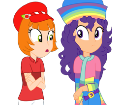 Size: 969x824 | Tagged: safe, artist:nackliza, artist:yaya54320, equestria girls, barely eqg related, base used, clothes, equestria girls style, equestria girls-ified, hat, peppermint fizz, rainbow sherbet, strawberry shortcake