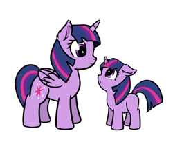 Size: 973x803 | Tagged: safe, artist:neuro, twilight sparkle, twilight sparkle (alicorn), unicorn twilight, alicorn, pony, unicorn, blank flank, cute, ear fluff, female, filly, filly twilight sparkle, floppy ears, mare, self ponidox, simple background, transparent background, twiabetes, younger