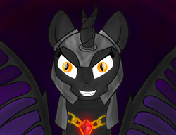 Size: 1300x1000 | Tagged: safe, artist:katya, oc, oc:fallenlight, alicorn, pony, amulet, jewelry, oc villain, solo