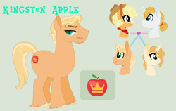 Size: 864x547 | Tagged: safe, artist:lanabananaa, derpibooru import, applejack, prince blueblood, earth pony, pony, bluejack, female, male, offspring, parent:applejack, parent:prince blueblood, parents:bluejack, shipping, straight