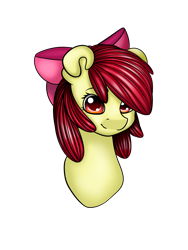 Size: 1536x2048 | Tagged: safe, artist:0bsydia, apple bloom, earth pony, pony, bust, female, filly, simple background, solo, transparent background