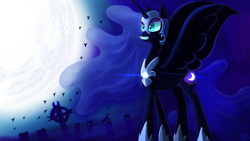 Size: 1920x1080 | Tagged: safe, artist:jphyperx, nightmare moon, alicorn, pony, female, mare, solo