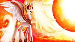 Size: 1920x1080 | Tagged: safe, artist:jphyperx, daybreaker, alicorn, pony, female, fire, mare, solo