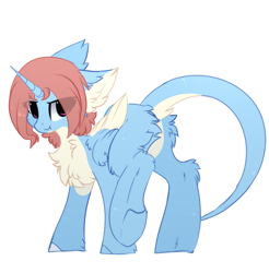 Size: 1048x1066 | Tagged: safe, artist:little-sketches, oc, oc:aqua windstorm, alicorn, pony, butt, butt fluff, chest fluff, dock, female, fluffy, mare, pale belly, plot, simple background, sketch-fluffy's fluffy butts, solo, two toned wings, white background, wings, ych result