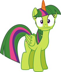 Size: 817x978 | Tagged: safe, artist:valadrem, edit, thorax, twilight sparkle, twilight sparkle (alicorn), alicorn, pony, colored horn, female, king thorax, looking at you, mare, palette swap, recolor, simple background, transparent background, vector, vector edit