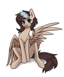 Size: 1250x1500 | Tagged: safe, artist:chibadeer, oc, pegasus, pony, female, heterochromia, mare, simple background, solo, white background