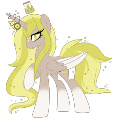 Size: 3000x3000 | Tagged: safe, artist:crystal-tranquility, oc, oc:princess chrono, alicorn, pony, crown, female, high res, jewelry, mare, race swap, regalia, simple background, solo, transparent background, two toned wings, wings