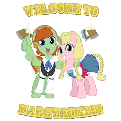 Size: 1920x1920 | Tagged: safe, artist:facelessjr, oc, oc only, oc:barley tender, oc:caramel malt, pegasus, pony, unicorn, ciderfest