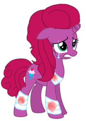 Size: 767x1080 | Tagged: safe, artist:徐詩珮, oc, oc:betty pop, unicorn, my little pony: the movie, base used, broken horn, crying, female, horn, magical lesbian spawn, mare, offspring, parent:glitter drops, parent:tempest shadow, parents:glittershadow, simple background, solo, transparent background