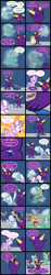 Size: 2000x10740 | Tagged: safe, artist:magerblutooth, diamond tiara, filthy rich, silver spoon, oc, oc:aunt spoiled, oc:handy dandy, oc:il, oc:imperius, oc:peal, cat, dog, earth pony, pony, comic:diamond and dazzle, bubble, clothes, collar, comic, heart's reproach, imp