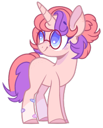 Size: 830x1028 | Tagged: safe, artist:bxby-mochi, oc, oc:sky pastel, pony, unicorn, base used, female, glasses, mare, simple background, solo, transparent background