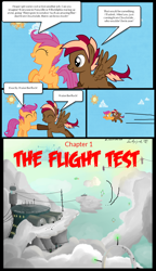 Size: 678x1178 | Tagged: safe, artist:sonicdash777, scootaloo, oc, oc:orion, pegasus, pony, comic