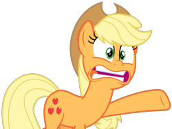 Size: 3981x2975 | Tagged: safe, artist:sketchmcreations, derpibooru import, applejack, earth pony, pony, between dark and dawn, faic, female, mare, open mouth, raised hoof, simple background, transparent background, vector