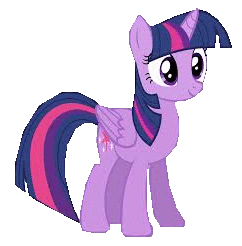 Size: 242x246 | Tagged: safe, artist:logan jones, twilight sparkle, twilight sparkle (alicorn), alicorn, pony, animated, female, gif, idle animation, simple background, smiling, standing, transparent background, vector used