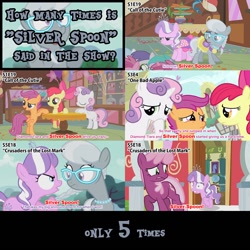 Size: 1280x1280 | Tagged: safe, edit, edited screencap, screencap, apple bloom, cheerilee, diamond tiara, scootaloo, silver spoon, sweetie belle, earth pony, pegasus, pony, unicorn, call of the cutie, crusaders of the lost mark, one bad apple, angry, caption, compilation, cutie mark crusaders, female, filly, foal, glasses, happy, jewelry, mare, necklace, surprised, text, tiara, worried