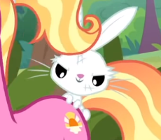 Size: 230x200 | Tagged: safe, screencap, luster dawn, pony, rabbit, unicorn, the last problem, animal, butt touch, cropped, female, mare, out of context, solo focus