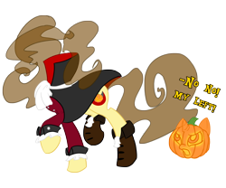 Size: 1200x1000 | Tagged: safe, artist:piichu-pi, oc, oc only, oc:eclair, headless horse, pony, unicorn, boots, cape, clothes, female, headless, headless horseman, mare, pumpkin head, shoes, simple background, solo, transparent background
