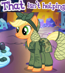 Size: 508x567 | Tagged: safe, derpibooru import, applejack, earth pony, pony, gameloft, meme, wow! glimmer