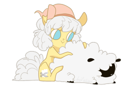 Size: 800x562 | Tagged: safe, artist:laceymod, oc, oc:cotton curl, earth pony, pony, sheep, female, mare, simple background, solo, transparent background