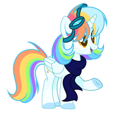 Size: 600x560 | Tagged: safe, artist:thesmall-artist, oc, oc:water star, alicorn, pony, alicorn oc, clothes, femboy, goggles, male, not rainbow dash, scarf, simple background, solo, stallion, transparent background