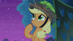 Size: 1280x720 | Tagged: safe, derpibooru import, screencap, applejack, earth pony, pony, going to seed, solo