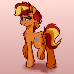 Size: 4000x4000 | Tagged: safe, artist:witchtaunter, oc, oc only, oc:fiery spirit, pony, unicorn, commission, smiling, smirk, solo