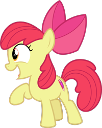 Size: 4920x6139 | Tagged: safe, artist:parclytaxel, edit, editor:slayerbvc, apple bloom, earth pony, pony, crusaders of the lost mark, absurd resolution, apple bloom's bow, bow, cropped, cutie mark, female, filly, hair bow, raised hoof, simple background, smiling, solo, the cmc's cutie marks, transparent background, vector, vector edit