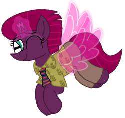 Size: 1143x1077 | Tagged: safe, artist:徐詩珮, fizzlepop berrytwist, tempest shadow, unicorn, artificial wings, augmented, broken horn, clothes, cosplay, costume, crossover, female, horn, magic, magic wings, mare, nick wilde, simple background, transparent background, wings, zootopia