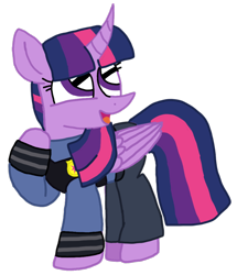 Size: 930x1080 | Tagged: safe, artist:徐詩珮, twilight sparkle, twilight sparkle (alicorn), alicorn, clothes, cosplay, costume, crossover, female, judy hopps, mare, simple background, transparent background, zootopia