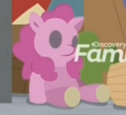 Size: 264x242 | Tagged: safe, screencap, pony, the last laugh, cropped, fam, implied pinkie pie, plushie, solo