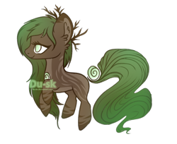 Size: 906x741 | Tagged: safe, artist:du-sk, oc, oc:evergreen, original species, female, simple background, solo, solutai pony, transparent background