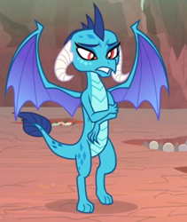 Size: 600x710 | Tagged: safe, screencap, princess ember, dragon, sweet and smoky, cropped, dragoness, female, solo, spread wings, wings