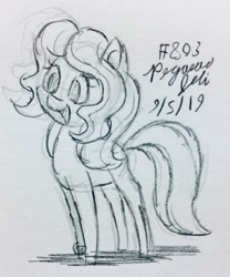 Size: 1882x2258 | Tagged: safe, artist:floofyfoxcomics, oc, oc:sunlight days, earth pony, pony, female, mare, sketch, solo, traditional art