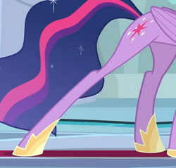 Size: 522x499 | Tagged: safe, screencap, princess twilight 2.0, twilight sparkle, twilight sparkle (alicorn), alicorn, pony, the last problem, animation error, cropped, cutie mark, female, leg, legs, mare, older, older twilight, pictures of legs, solo