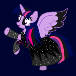 Size: 1000x1000 | Tagged: artist needed, safe, artist:katya, twilight sparkle, twilight sparkle (alicorn), alicorn, pony, black, clothes, dress, goth, pun, purple, solo, sparkles, sparkling, vector, visual pun