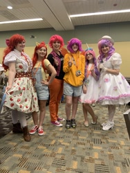 Size: 1536x2048 | Tagged: safe, artist:maddymoiselle, artist:sarahndipity cosplay, artist:shelbeanie, apple bloom, scootaloo, sweetie belle, human, bronycon, clothes, converse, cosplay, costume, cutie mark crusaders, dress, irl, irl human, photo, shoes