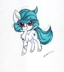 Size: 4887x5425 | Tagged: safe, artist:luxiwind, oc, oc:loving flow, earth pony, pony, absurd resolution, chibi, female, mare, solo, traditional art