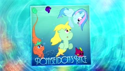 Size: 854x480 | Tagged: safe, artist:poowis, pony, sea pony, album cover, ponyseidon's race, underwater, water