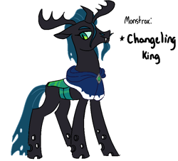 Size: 743x674 | Tagged: safe, artist:jadeyarts, changeling, changeling king, changelingified, lego, male, monstrox, nexo knights, simple background, solo, species swap, white background