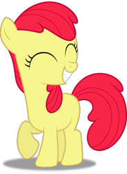 Size: 3210x4390 | Tagged: safe, artist:dashiesparkle, edit, editor:slayerbvc, apple bloom, earth pony, pony, appleoosa's most wanted, accessory-less edit, female, filly, grin, missing accessory, simple background, smiling, solo, transparent background, vector, vector edit