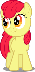 Size: 2329x4813 | Tagged: safe, artist:dashiesparkle, edit, editor:slayerbvc, apple bloom, earth pony, pony, sisterhooves social, accessory-less edit, female, filly, missing accessory, simple background, solo, transparent background, vector, vector edit