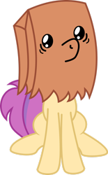 Size: 1280x2069 | Tagged: safe, artist:digimonlover101, oc, oc:paper bag, earth pony, pony, i've seen some shit, paper bag, simple background, sitting, solo, transparent background, vector, what has been seen