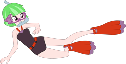 Size: 1024x522 | Tagged: safe, artist:zefrenchm, watermelody, equestria girls, clothes, flippers, solo, swimsuit, vector